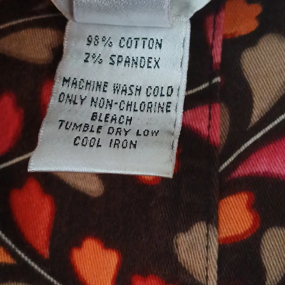 Talbots Leaf Heart Print Chocolate Brown Casual Skirt With Pockets Size 18 - Picture 10 of 10